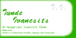 tunde ivancsits business card